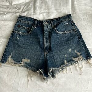 Zara high rise jean shorts